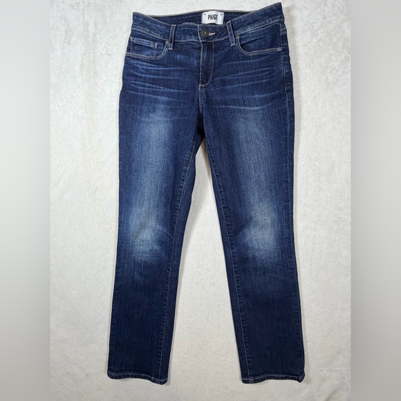 PAIGE Size 24 Women's Brigite Indigo Straight Leg Jeans Premium Designer Denim - Picture 2 of 11